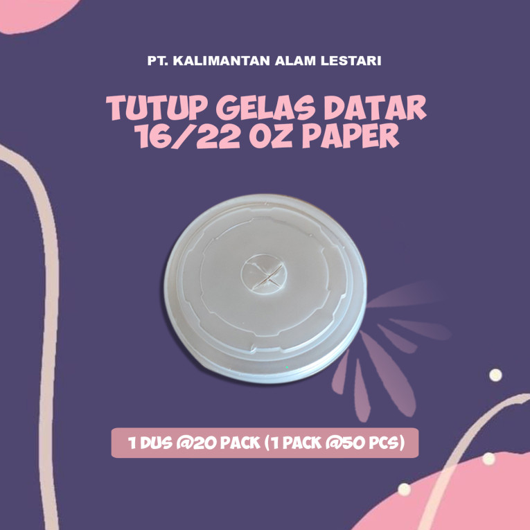 [Starindo] - Tutup Gelas Datar 16/22oz Paper