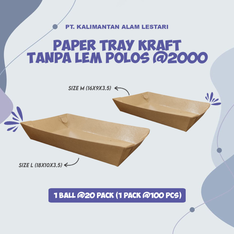 [T.O] - Paper Tray Kraft Tanpa Lem