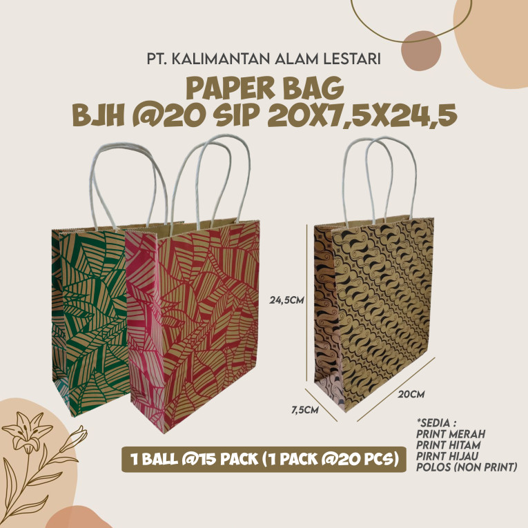 [SIPaper] - Paper Bag BJH 20x7.5x24.5cm @20