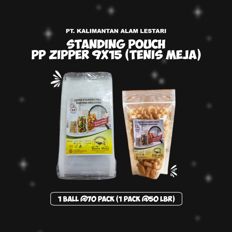 [Tenis Meja] - Standing Pouch PP Zipper 9x15