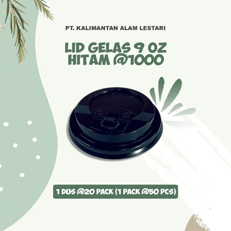 [T.M] - Lid Gelas 9oz Hitam @1000
