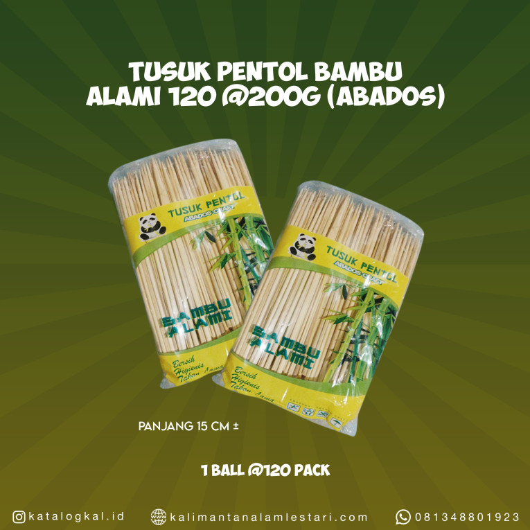 [Abados] - Tusuk Pentol Bambu Alami 120 @200g